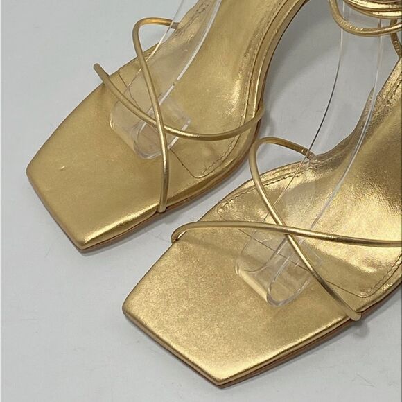 Cult Gaia Sanam Metallic Leather Lace-Up Sandals size 37.5 - Picture 7 of 13